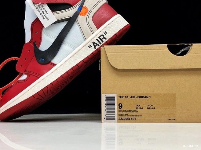 Cheap TB Air Jordan Ten Off-White Chicago AA3834-101 The 1 Retro 0707